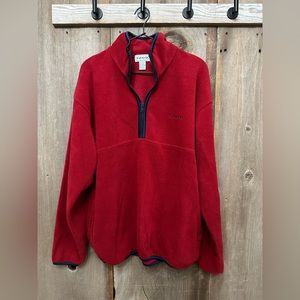 Y2K IZOD 1/4 Zip Fleece Pullover Jacket in Maroon Red Size Medium Men’s